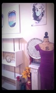 Nicole Miller Raspberry fitted midi dress.